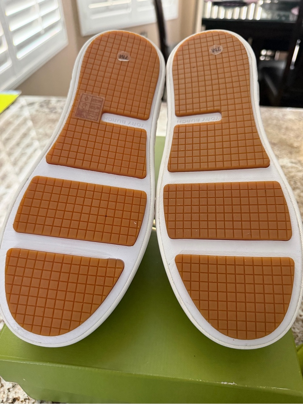 Tory Burch White Leather Platform Ladybug Sneakers with Tan Accents - Picture 6 of 6